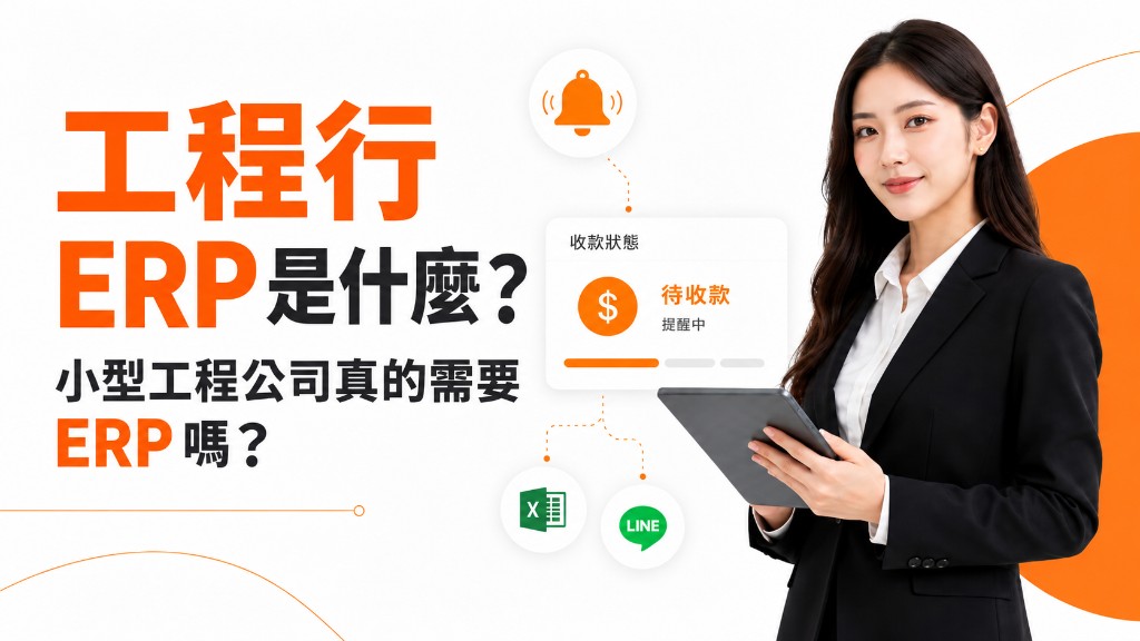 工程 ERP 是什麼主視覺，說明小型工程公司是否需要把報價、請款與收款收回同一套工程系統
